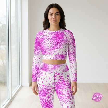 Pale Face Clown orchid Recycled long-sleeve crop top