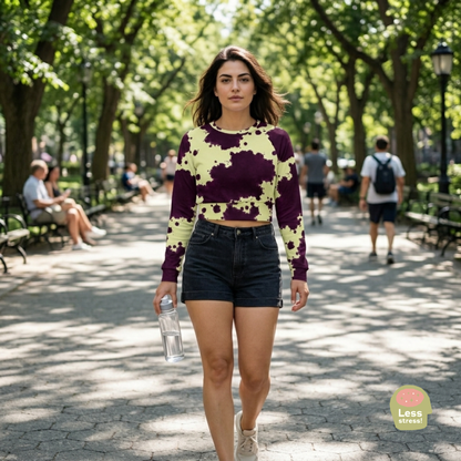 Autumn Fest orchid Recycled long-sleeve crop top