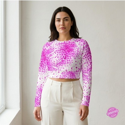 Pale Face Clown orchid Recycled long-sleeve crop top