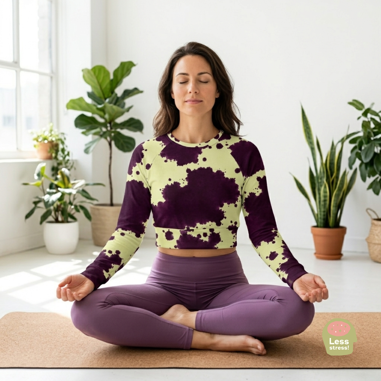 Autumn Fest orchid Recycled long-sleeve crop top