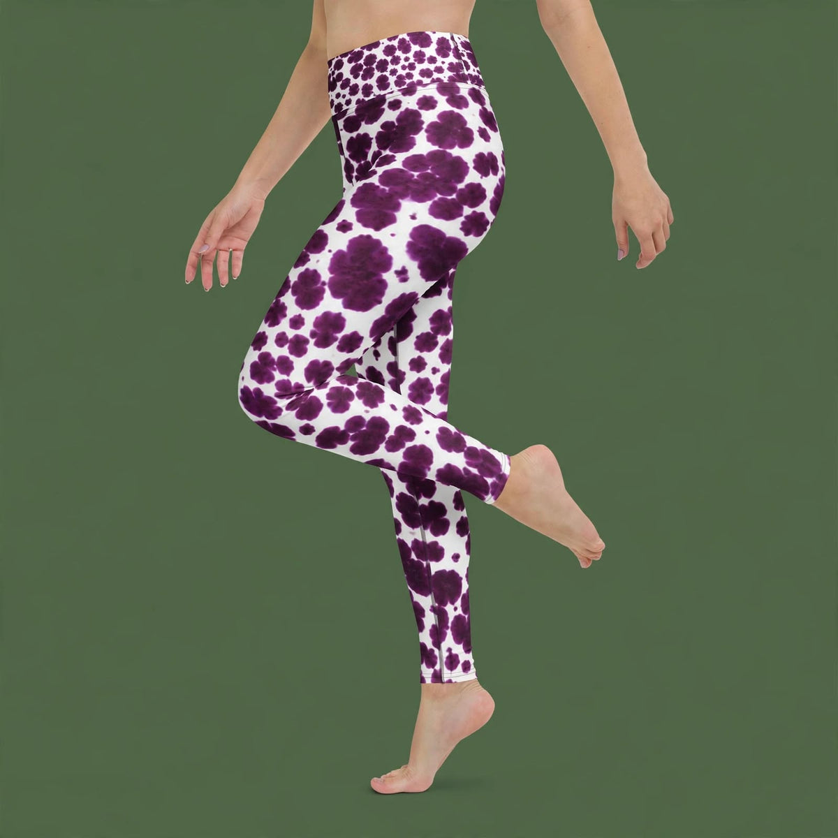 Lioulin Wild Cat Orchid Yoga Leggings – abstract print from the real flower, image 10
