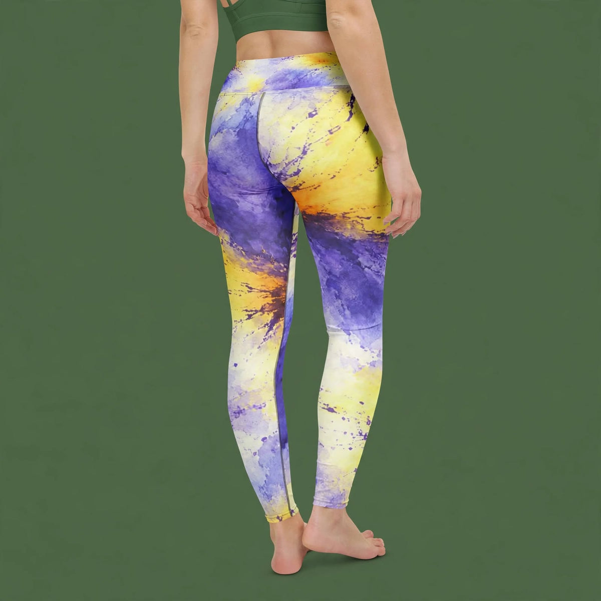 Penny Purple Picotee Viola Leggings – abstract print from the real flower, image 13
