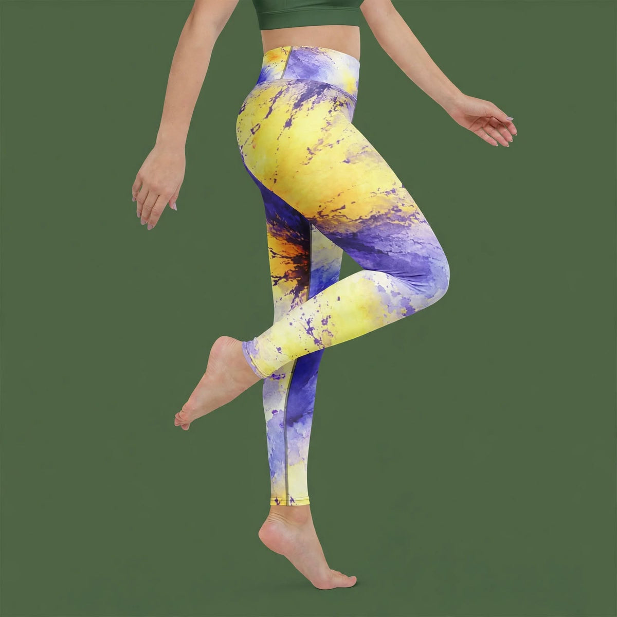 Penny Purple Picotee Viola Leggings – abstract print from the real flower, image 9
