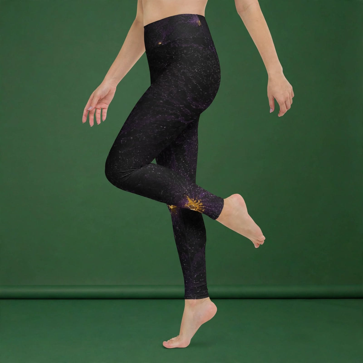 Sorbet Black Delight Viola Leggings – abstract print from the real flower, image 9