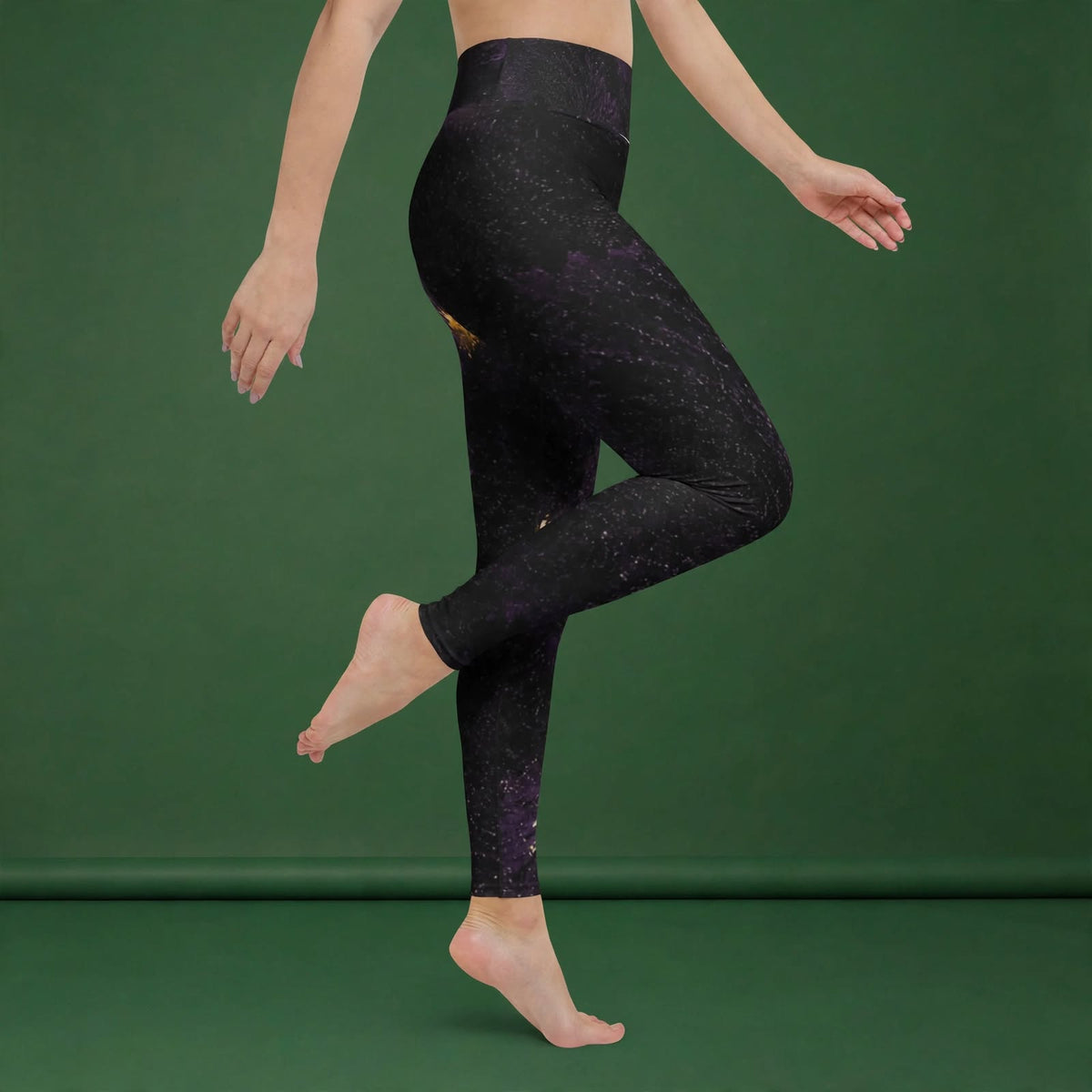 Sorbet Black Delight Viola Leggings – abstract print from the real flower, image 10