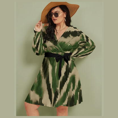 THE SYLVAN SHADOW // FOREST DNA-MATCH WRAP DRESS
