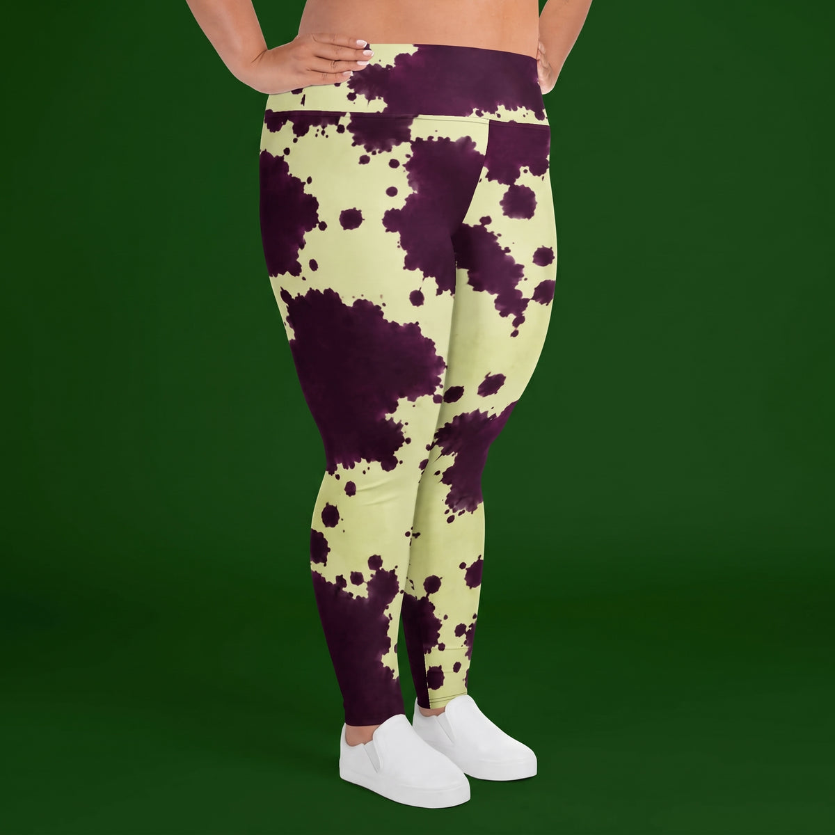 Autumn Fest Orchid Plus Size Leggings – abstract print from the real flower, image 4