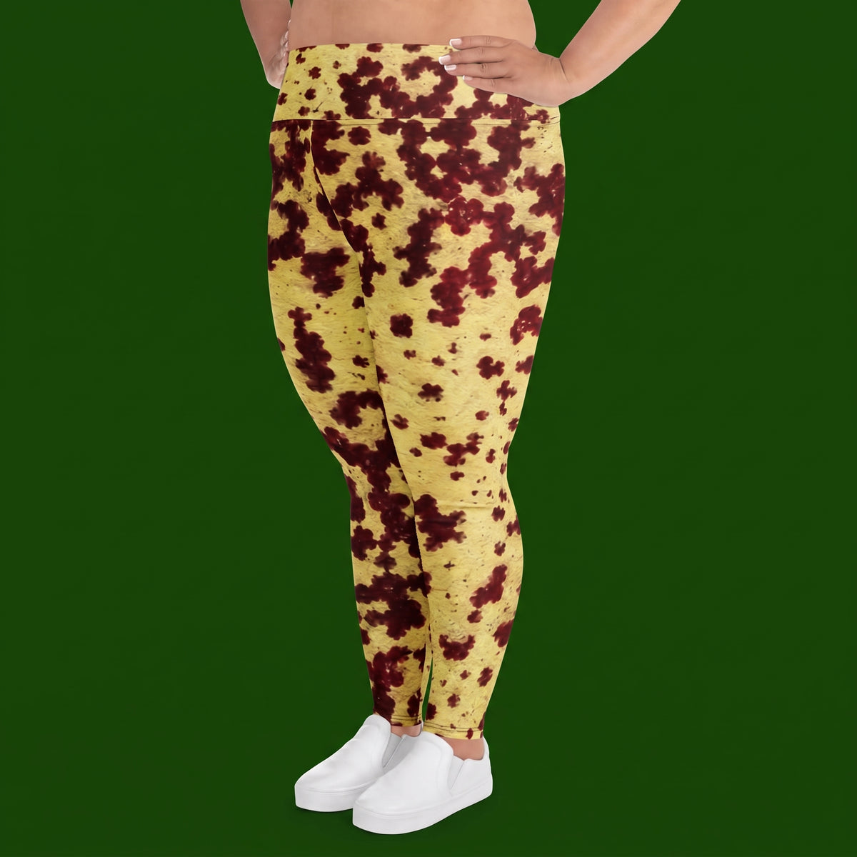Godefroyae Orchid Plus Size Leggings – abstract print from the real flower, image 4