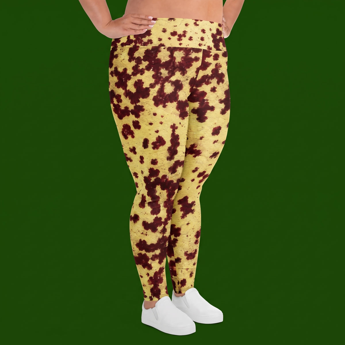 Godefroyae Orchid Plus Size Leggings – abstract print from the real flower, image 3