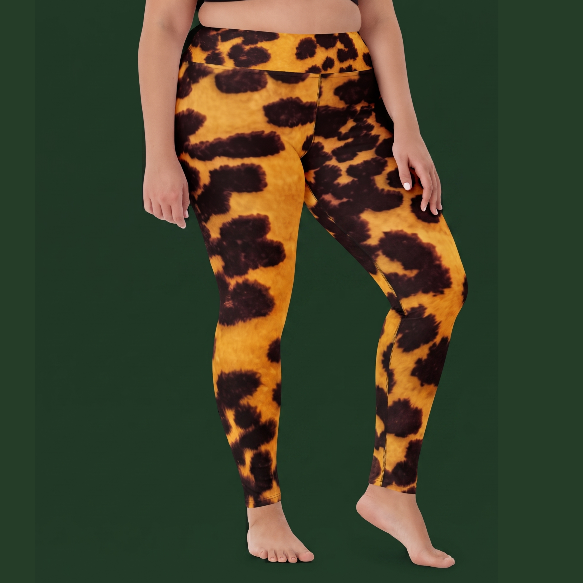 Tiger Orchid Leggings - detail shot of waistband and fabric texture