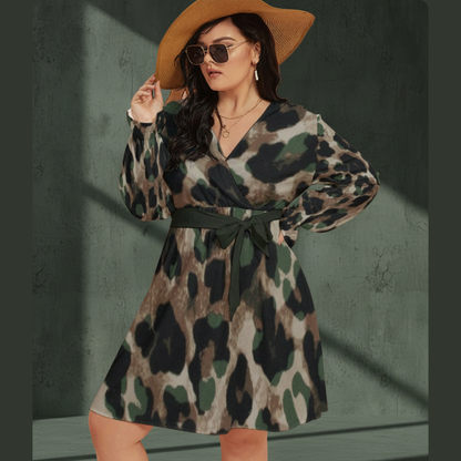 THE SYLVAN SYNTHESIS // FOREST APEX DNA-MATCH WRAP DRESS