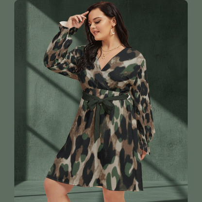 THE SYLVAN SYNTHESIS // FOREST APEX DNA-MATCH WRAP DRESS