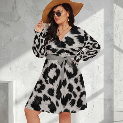 THE ARCTIC APEX // SNOW LEOPARD DNA-MATCH WRAP DRESS
