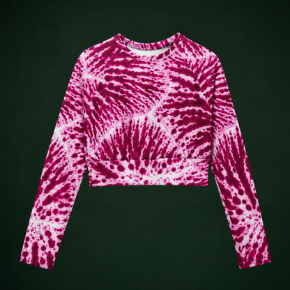 Phalaenopsis Orchid Long Sleeve Crop Top