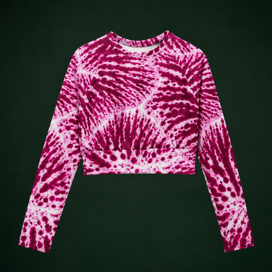 Long Sleeve Crop Top Phalaenopsis Orchid