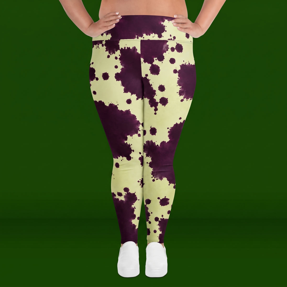 Autumn Fest Orchid Plus Size Leggings – abstract print from the real flower, image 2
