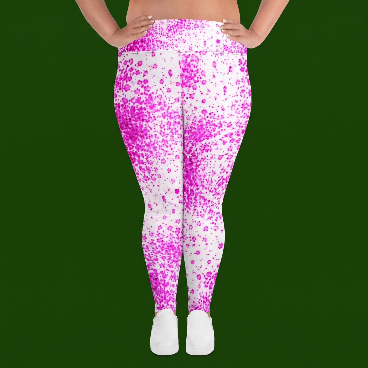 Pale Face Clown Orchid Plus Size Leggings – abstract print from the real flower, image 4