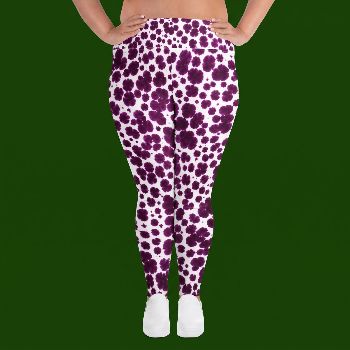 Lioulin Wild Cat Orchid Plus Size Leggings – abstract print from the real flower, image 2
