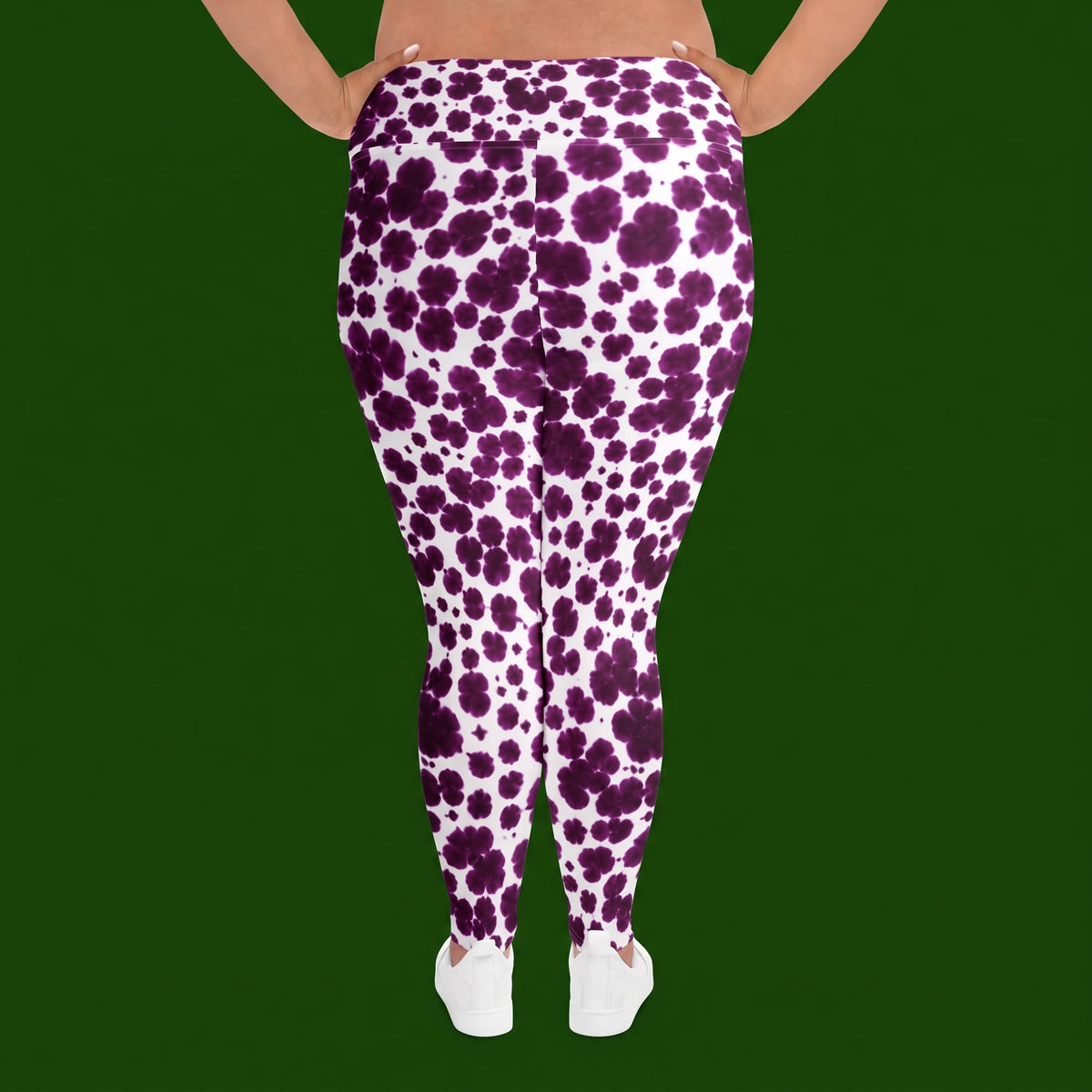 Lioulin Wild Cat Orchid Plus Size Leggings – abstract print from the real flower, image 3