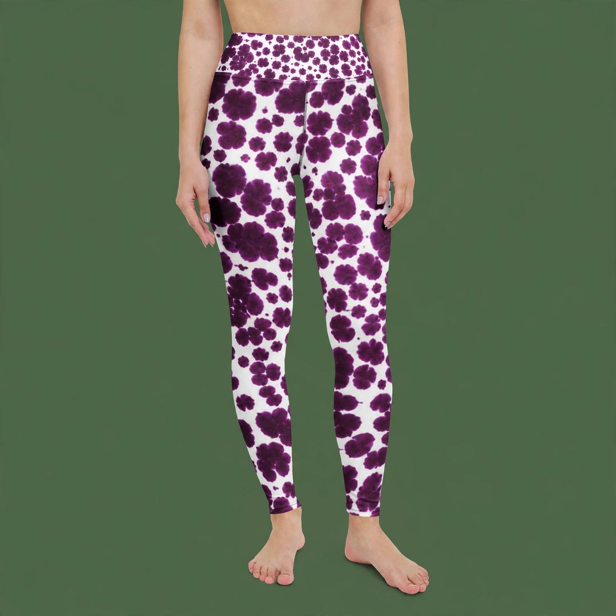 Lioulin Wild Cat Orchid Yoga Leggings – abstract print from the real flower, image 11