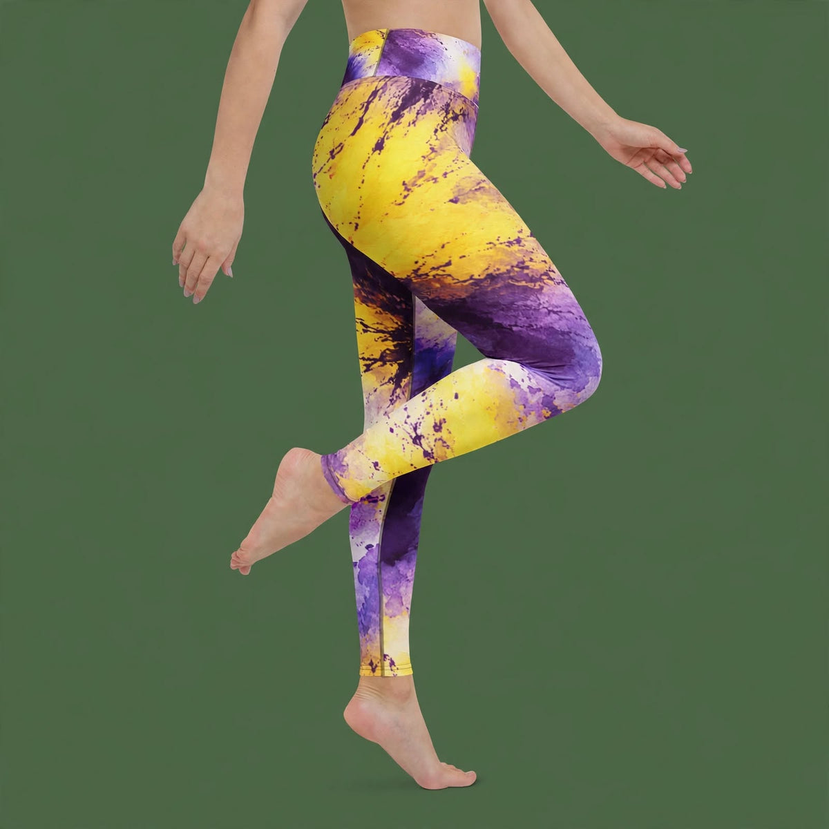 Sorbet Midnight Glow Viola Leggings – abstract print from the real flower, image 9
