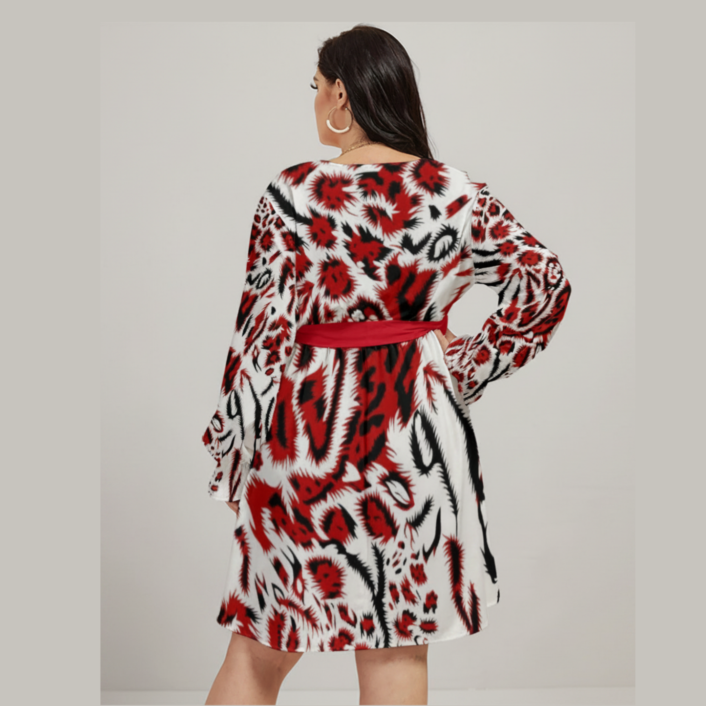 THE SCARLET CATALYST // RED & OBSIDIAN DNA-MATCH WRAP DRESS