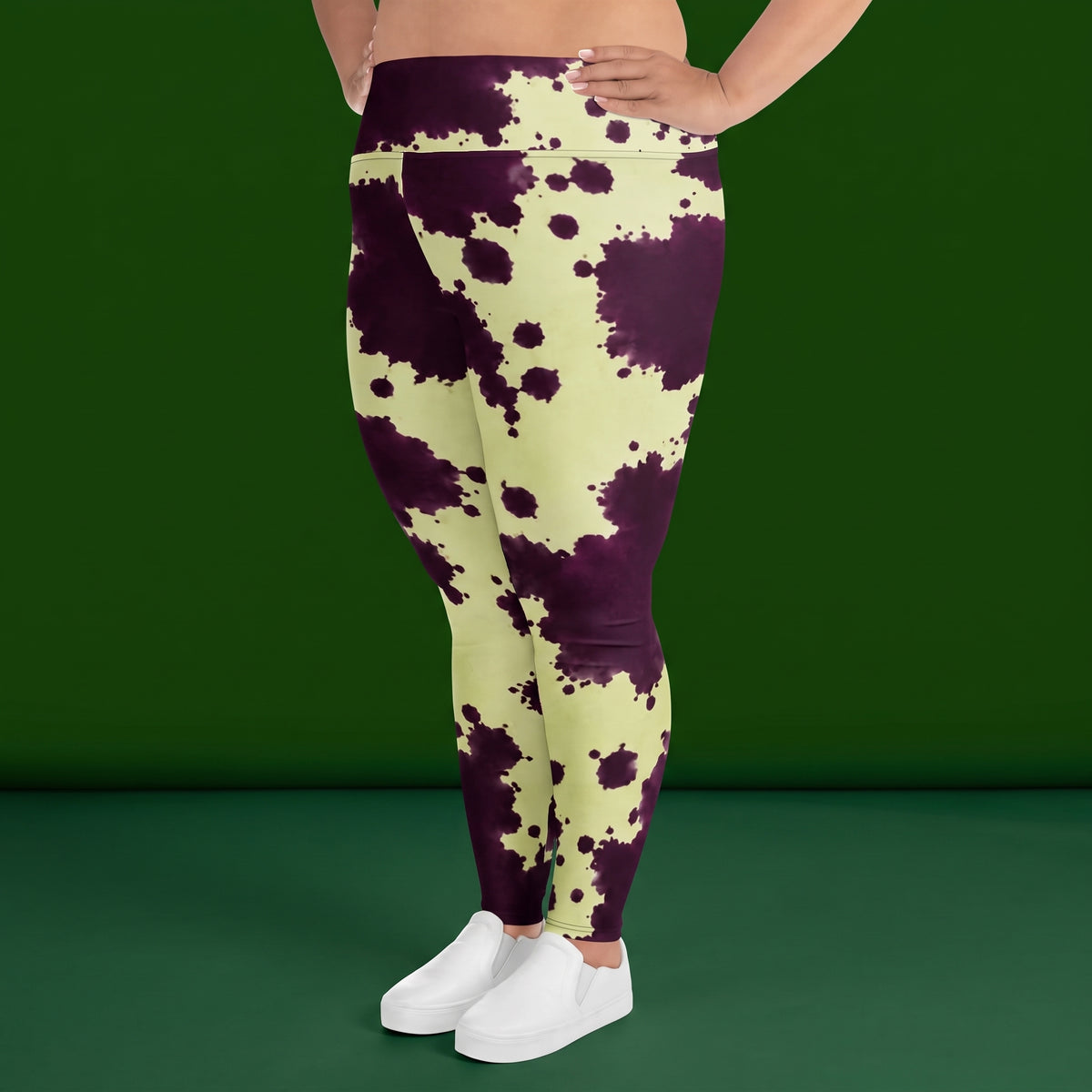 Autumn Fest Orchid Plus Size Leggings – abstract print from the real flower, image 3