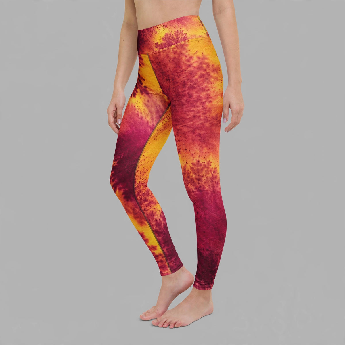 Leggings in the Xen Phoenix Orchid print, studio product shot (view 6).
