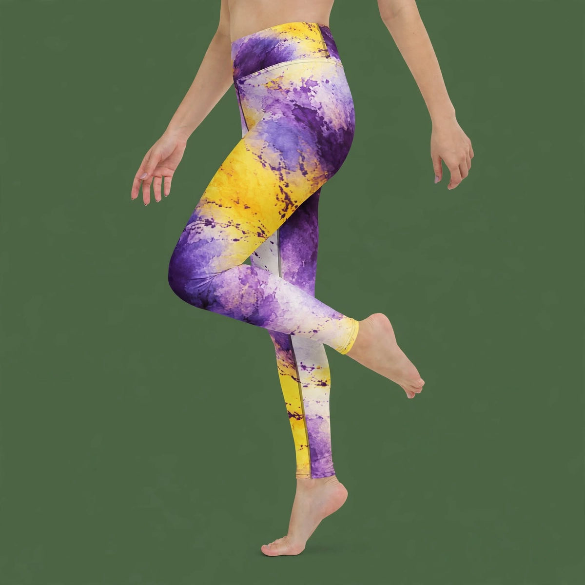 Sorbet Midnight Glow Viola Leggings – abstract print from the real flower, image 11