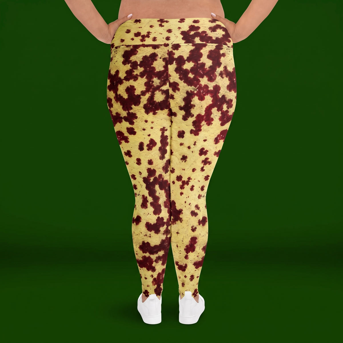 Godefroyae Orchid Plus Size Leggings – abstract print from the real flower, image 1