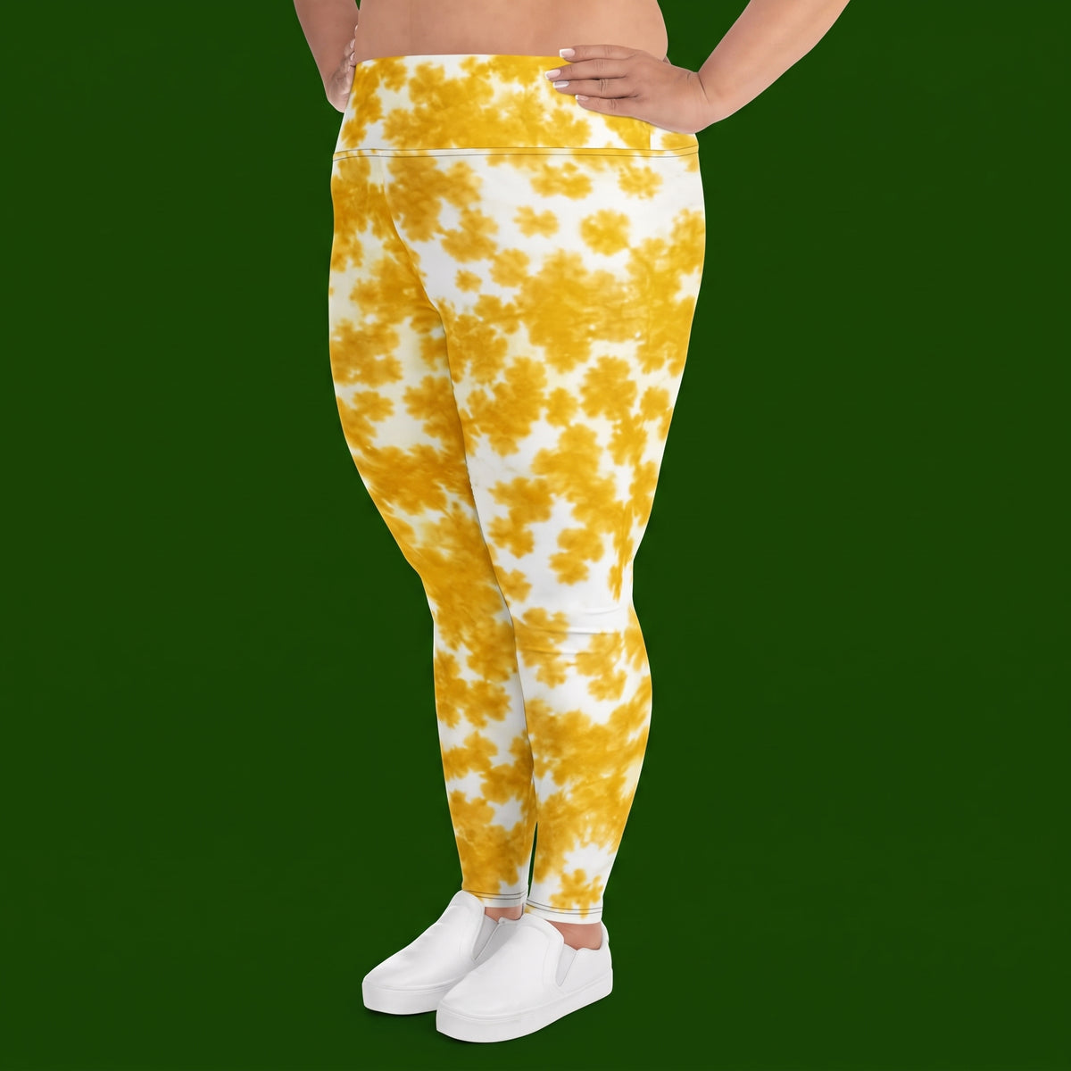 Rancho Bariloche Orchid Plus Size Leggings – abstract print from the real flower, image 3
